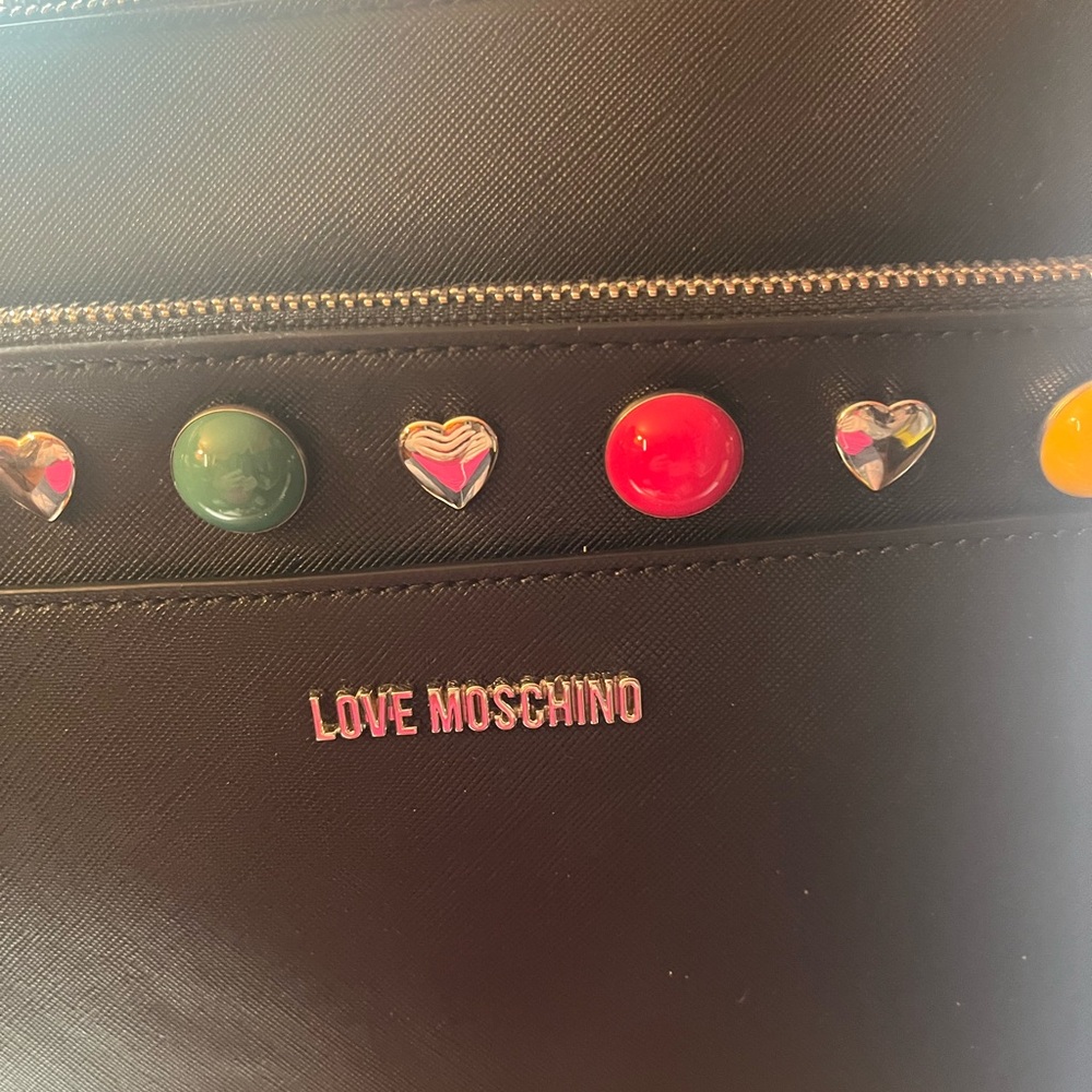 Love Moschino Black Leather shoulder bag Tote and wallet - Picture 3 of 10